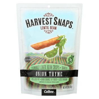 Calbee Snapea Crisp Lentil Snaps - Onion Thyme - Case of 12 - 3 oz