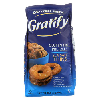 Gratify Pretzels - Thins - Sea Salt - Gluten Free - 10.5 oz - case of 6 Gratify Pretzels - Thins - Sea Salt - Gluten Free - 10.5 oz - case of 6