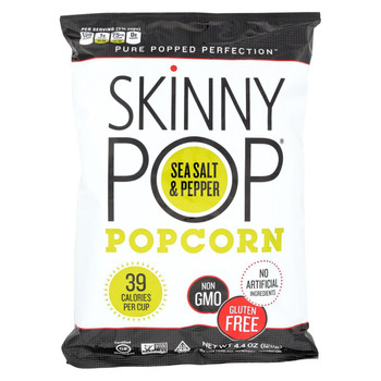 Skinnypop Popcorn Skinny Pop - Sea Salt and Black Pepper - Case of 12 - 4.4 oz.