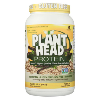 Genceutic Naturals Plant Head Protein - Vanilla - 1.65 lb Genceutic Naturals Plant Head Protein - Vanilla - 1.65 lb
