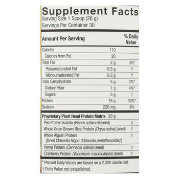 Genceutic Naturals Plant Head Protein - Vanilla - 1.65 lb Genceutic Naturals Plant Head Protein - Vanilla - 1.65 lb