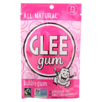 Glee Gum Chewing Gum - Bubblegum - Case of 6 - 75 Count