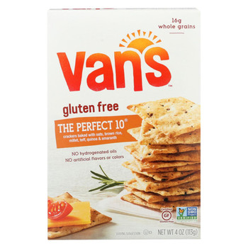 Van's Natural Foods Gluten Free Crackers - The Perfect 10 - Case of 6 - 4 oz.