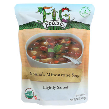 Fig Food Organic Nonna's Minestrone Soup - Lightly Salted - Case of 6 - 14.5 oz.