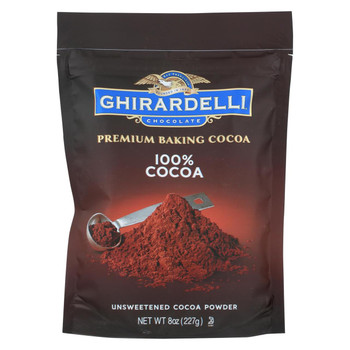 Ghirardelli Baking Cocoa - Premium - 100 Percent Unsweetened - 8 oz - case of 6 Ghirardelli Baking Cocoa - Premium - 100 Percent Unsweetened - 8 oz - case of 6