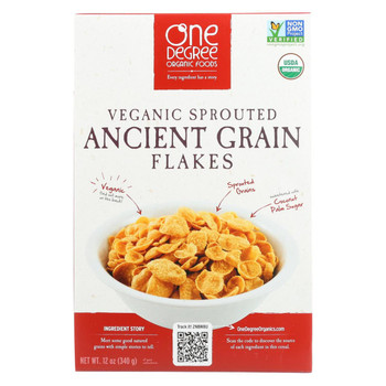 One Degree Organic Foods Ancient Grain Flakes - Sprouted - Case of 6 - 12 oz. One Degree Organic Foods Ancient Grain Flakes - Sprouted - Case of 6 - 12 oz.