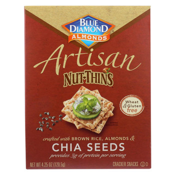 Blue Diamond - Artesion Nut Thins - Chia Seed - Case of 12 - 4.25 oz.