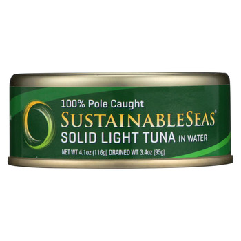 Sustainable Seas Solid Light Tuna in Water - Case of 12 - 4.1 oz. Sustainable Seas Solid Light Tuna in Water - Case of 12 - 4.1 oz.
