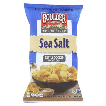 Boulder Canyon - Kettle Chips - Sea Salt - Case of 12 - 6.5 oz.