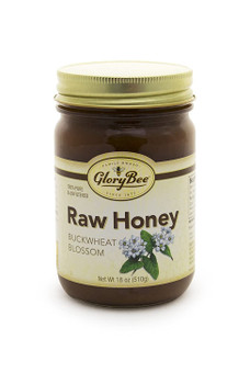 Glorybee Honey - Raw Buckwheat Blossom Honey - Case of 6 - 18 oz.