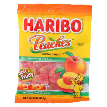 Haribo Peaches - Natural - Case of 12 - 5 oz.