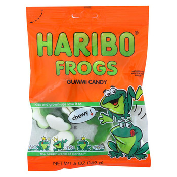 Haribo Frogs - Peach - Case of 12 - 5 oz.