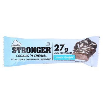 NuGO Nutrition Bar - Stronger Cookies N Cream - 2.82 oz - Case of 12