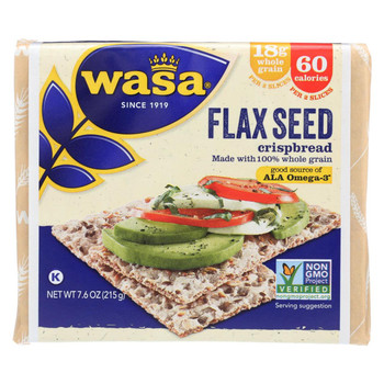 Wasa Crispbread Flax Seed - Case of 12 - 7.6 oz. Wasa Crispbread Flax Seed - Case of 12 - 7.6 oz.