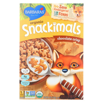 Barbara's Bakery Organic Snackimals Cereal - Chocolate Crisp - Case of 12 - 9 oz.