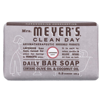 Mrs. Meyer's Clean Day - Bar Soap - Lavender - 5.3 oz - Case of 12 Mrs. Meyer's Clean Day - Bar Soap - Lavender - 5.3 oz - Case of 12
