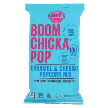 Angie's Kettle Corn Boom Chicka Pop Caramel and Cheddar Popcorn Mix - Case of 12 - 6 oz. Angie's Kettle Corn Boom Chicka Pop Caramel and Cheddar Popcorn Mix - Case of 12 - 6 oz.