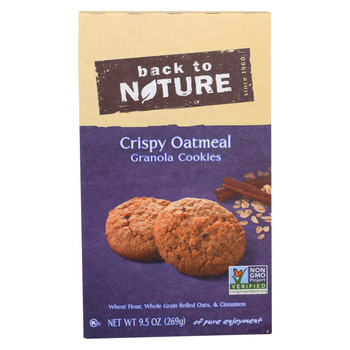 Back To Nature Granola Cookies - Crispy Oatmeal - Case of 6 - 9.5 oz.