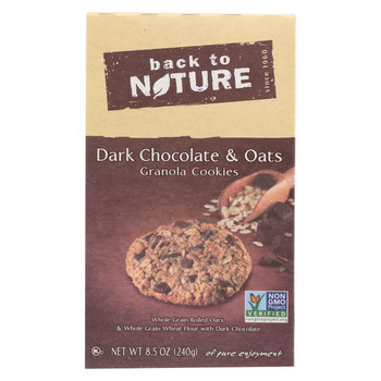 Back To Nature Granola Cookies - Dark Chocolate and Oats - Case of 6 - 8.5 oz.