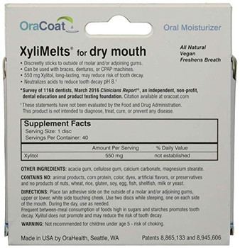 Oracoat - XyliMelts - Dry Mouth - Mint Free - 40 Count