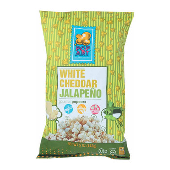 Pop Art Gourmet Popcorn - White Cheddar Jalapeno - Case of 9 - 5 oz. Pop Art Gourmet Popcorn - White Cheddar Jalapeno - Case of 9 - 5 oz.