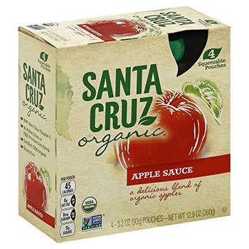 Santa Cruz Organic Apple Sauce - Case of 6 - 3.2 oz.