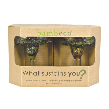 Bambeco Confetti Recycled Margarita Glass - Case of 6