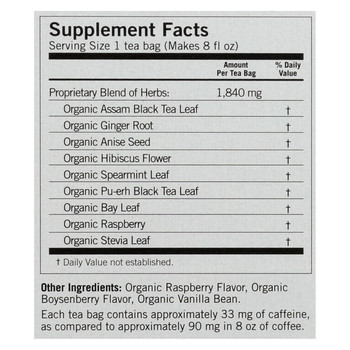 Yogi Tea - Organic - Raspberry Ginger Digestive Vitality - 16 Bags - 1 Case