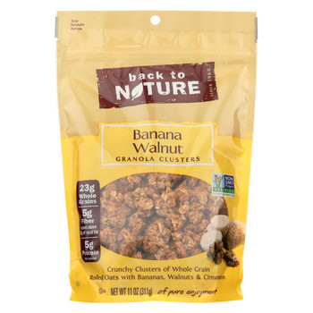 Back To Nature Granola Clusters - Banana Walnut - Case of 6 - 11 oz.