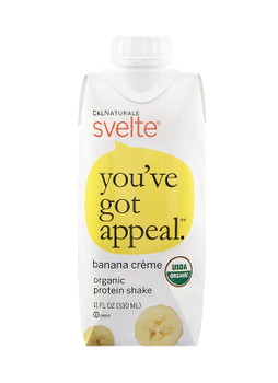 Svelte Protein Shake - Organic - Banana Creme - 11 fl oz - Case of 8