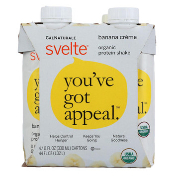 Svelte Protein Shake - Organic - Banana Creme - 11 fl oz - Case of 24