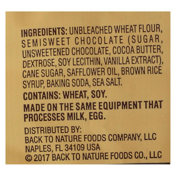 Back To Nature Mini Chocolate Chunk Cookies - Case of 100 - 1.25 oz.