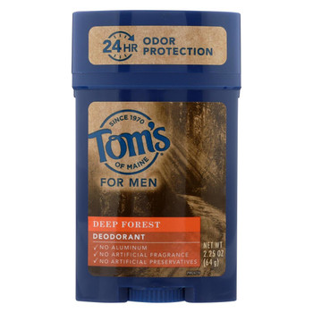 Tom's of Maine Deodorant - Mens - Long Lasting - Stick - Deep Forest - 2.25 oz - Case of 6