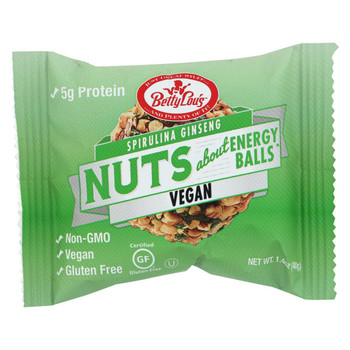 Betty Lou's Nut Butter Balls - Spirulina Ginseng - 1.4 oz - 40 ct