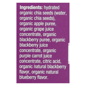 Mamma Chia Squeeze Vitality Snack - Blackberry Bliss - Case of 6 - 3.5 oz.