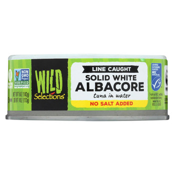 Wild Selections Solid White Albacore Tuna In Water - No Salt - Case of 12 - 5 oz. Wild Selections Solid White Albacore Tuna In Water - No Salt - Case of 12 - 5 oz.