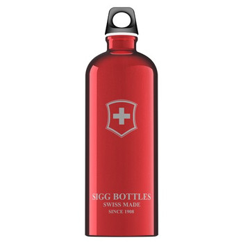 Sigg Water Bottle - Swiss Emblem - Red - Case of 6 - 1 Liter