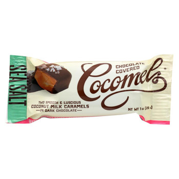 Cocomel - Dark Chocolate Covered Cocomel -s - Sea Salt - Case of 15 - 1 oz.
