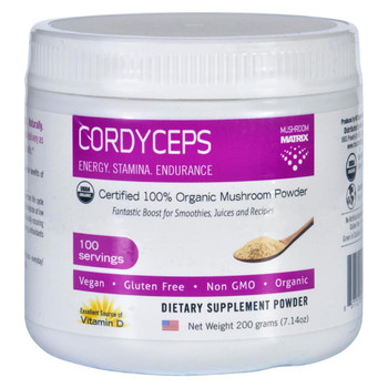 Mushroom Matrix Cordyceps Militaris - Organic - Powder - 7.14 oz Mushroom Matrix Cordyceps Militaris - Organic - Powder - 7.14 oz