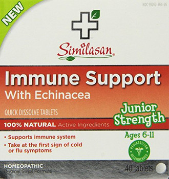 Similasan Immune Support - Echinacea - Junior Strength - Age 6 11 - 40 ct