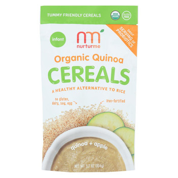 Nurturme Organic Cereal - Quinoa and Apple - Case of 6 - 3.7 oz.