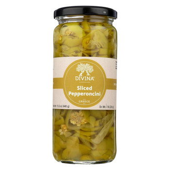 Divina - All Natural Sliced Pepperoncini - Case of 6 - 7.75 oz.