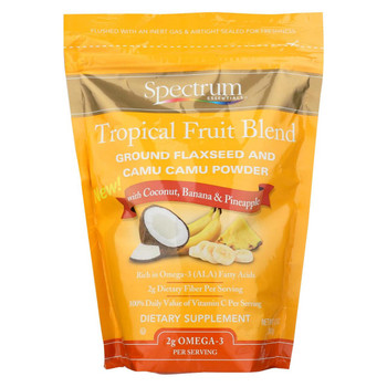 Spectrum Essentials Ground Flaxseed and Camu Camu Powder - Tropical Fruit Blend - 12 oz