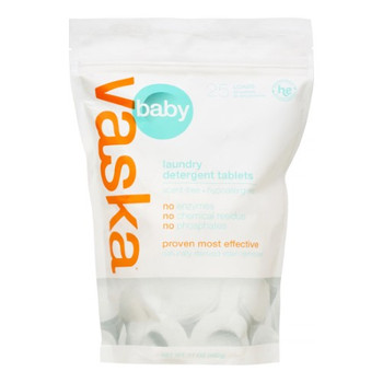 Vaska Laundry Detergent Tablets - Scent Free - Case of 6 - 17 oz.