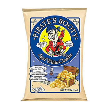 Pirate Brands Booty Puffs - Aged White Cheddar - Case of 312 - 4 oz.