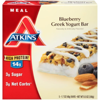Atkins Advantage Bar - Blueberry Greek Yogurt - 5 ct - 1.7 oz Atkins Advantage Bar - Blueberry Greek Yogurt - 5 ct - 1.7 oz