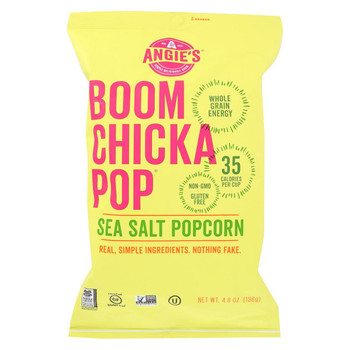 Angie's Kettle Corn Boom Chicka Pop Sea Salt Popcorn - Case of 12 - 4.8 oz. Angie's Kettle Corn Boom Chicka Pop Sea Salt Popcorn - Case of 12 - 4.8 oz.