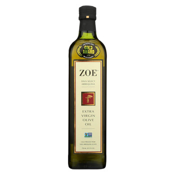 Zoe Olive Oil - Arbequina - Case of 6 - 25.5 Fl oz. Zoe Olive Oil - Arbequina - Case of 6 - 25.5 Fl oz.