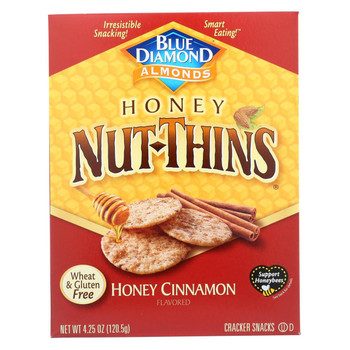 Blue Diamond - Nut Thin Crackers - Honey Cinnamon  - Case of 12 - 4.25 oz.