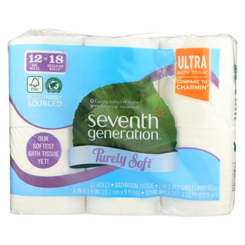 Seventh Generation Bath Tissue - 2 Ply - Soft - Case of 4 - 12 count